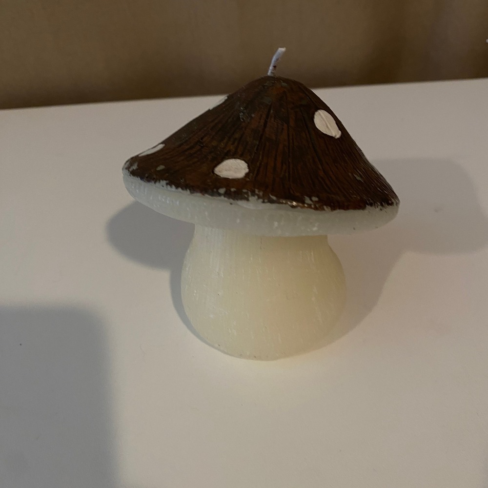 Mushroom‎ Candle Woodland Decor Brown White Cute Quirky Decorative Candles